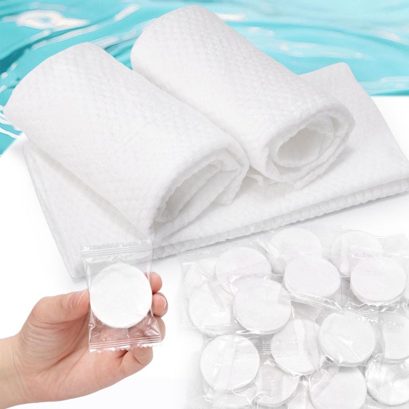 Kare Kind Kare & Kind 10 Pack Compressed Towels - Soft Cotton Tablet Washcloths for Travel, Sports, Camping, Home, Salon, Hotels - Chemical-Free Unscented Towels - Use for Face and Body - Image 1